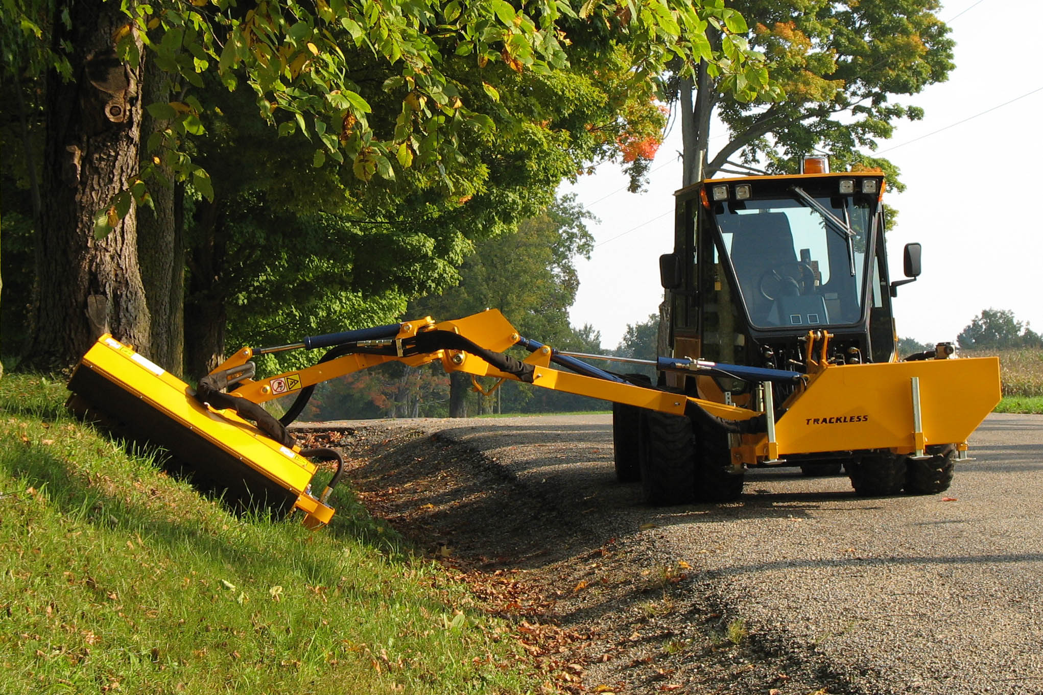 trackless vehicles mt6 tractor machine and boom flail mower