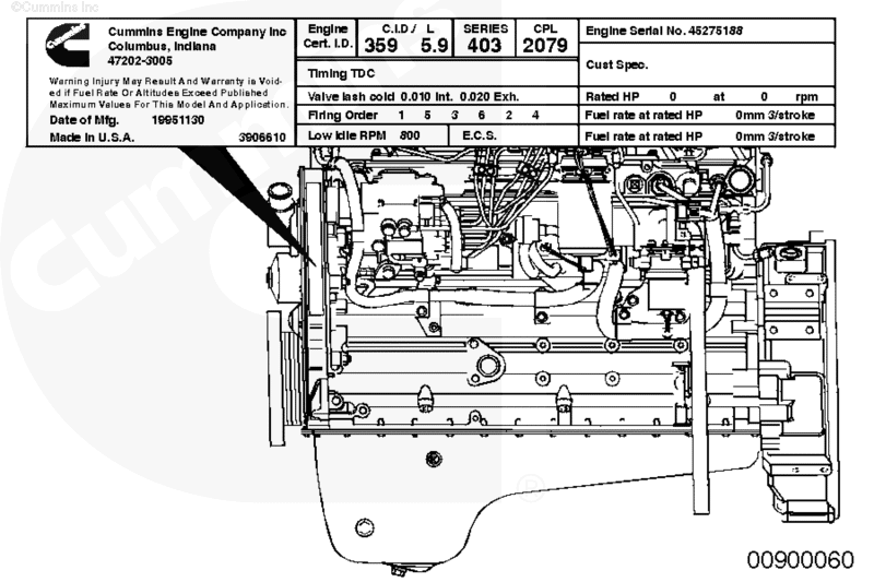 Cummins data plate location