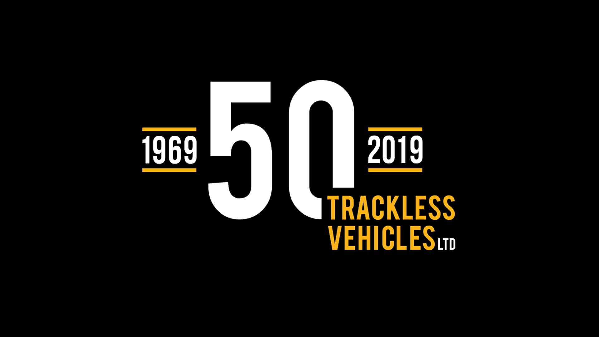 trackless vehicles 50th anniversary logo